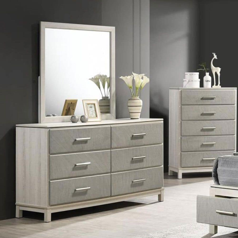 Everly Living Roswell Dresser Mirror in Beige, , large