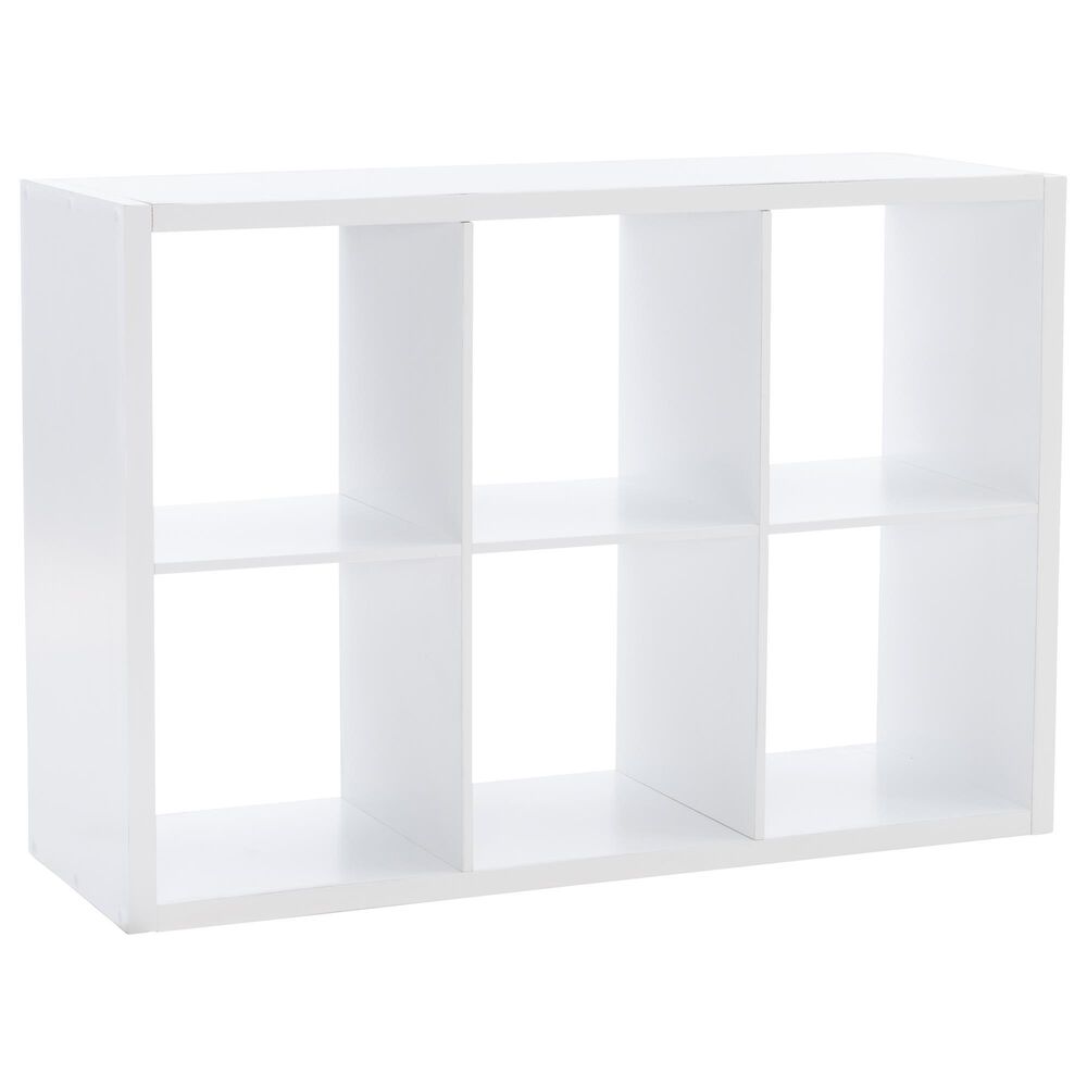 Linon Home Decor Galli 6-Shelf Bookcase in White, , large