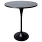 Leisuremod LeisureMod Verve Collection Modern Bar Height Table Black Base with 27 Round Black Marbleized MDF Top, , large