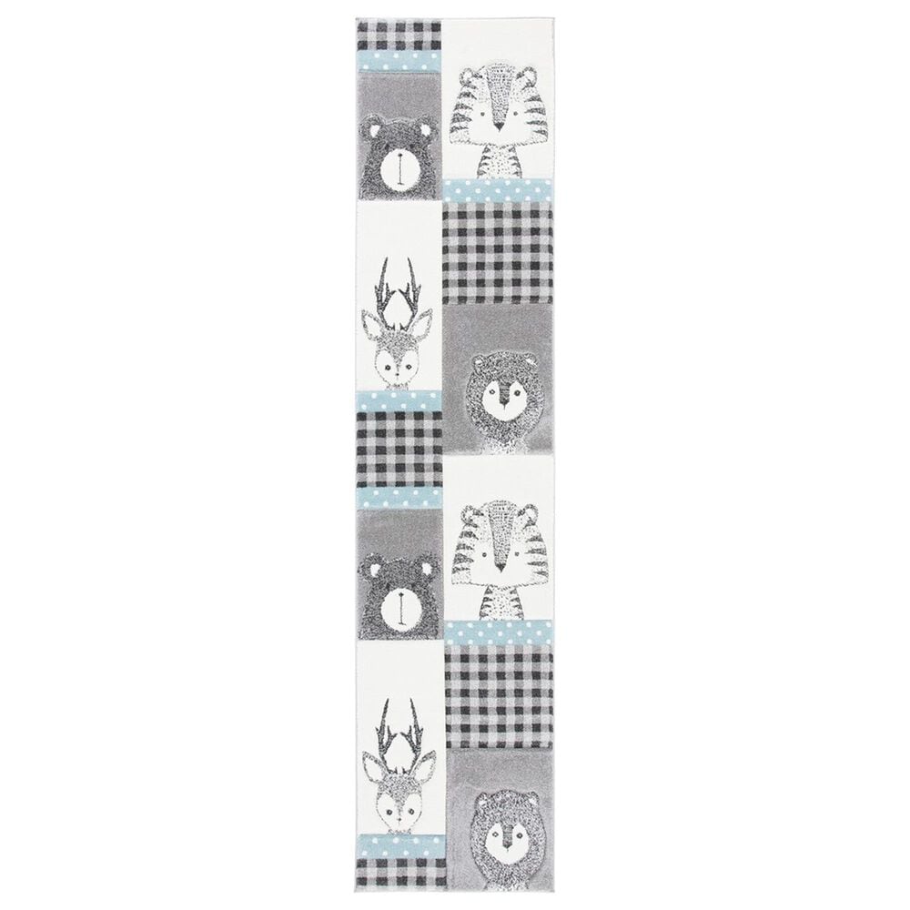 Safavieh Carousel 2"3" x 10" Grey and Ivory Kids Runner, , large