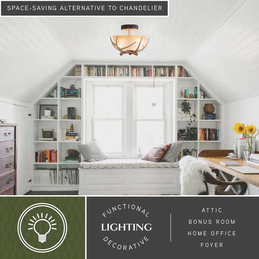 Vaxcel Lodge 3-Light Semi Flush Mount in Noachian Stone, , large