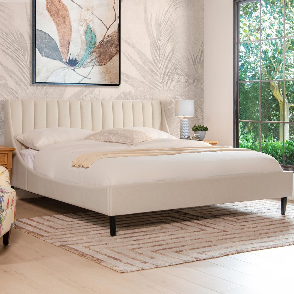 Jennifer Taylor Home Aspen King Platform Bed in Light Beige, , large