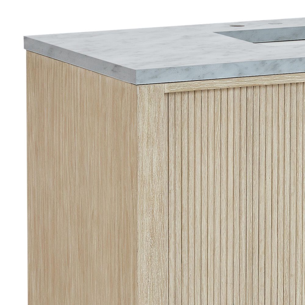 James Martin Vanities Marigot Single 48&quot; Single Vanity in Sun-washed Oak with 3 cm Carrara White Marble Top, , large