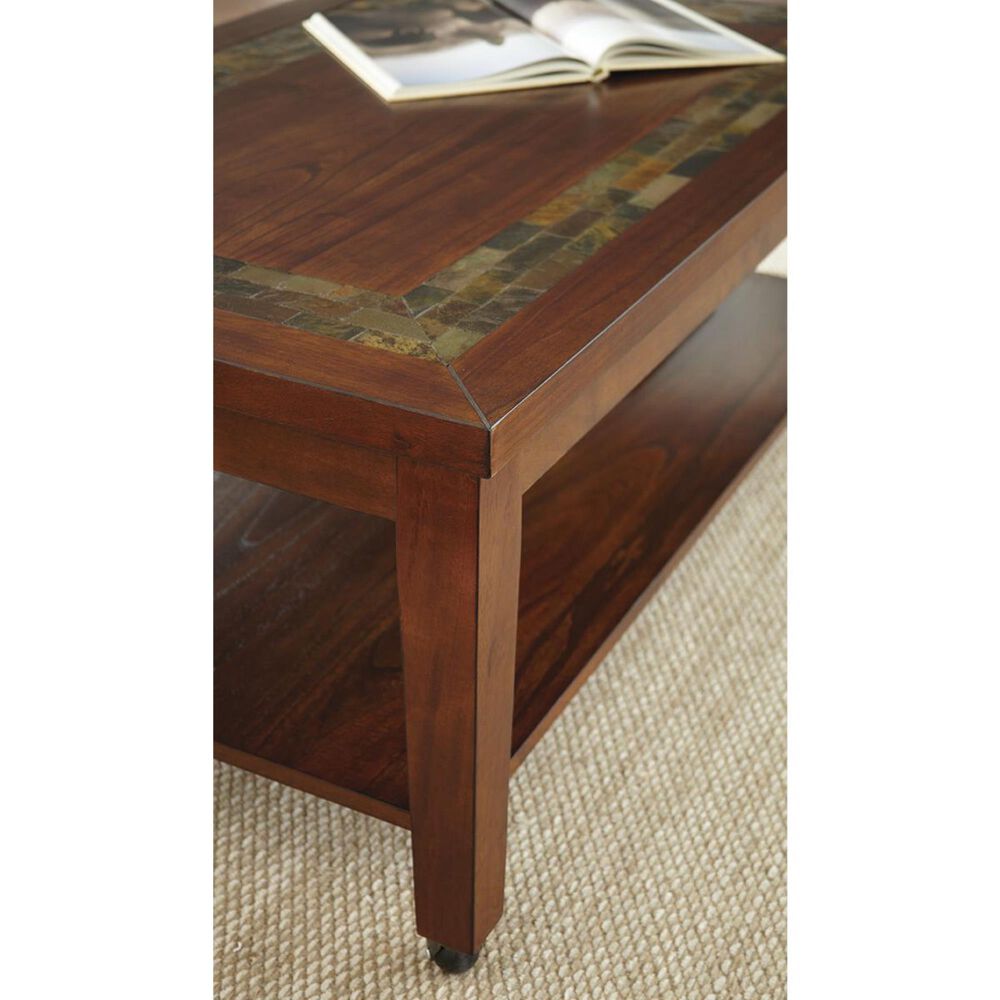 Crystal City Davenport Cocktail Table in Dark Merlot and Oak, , large