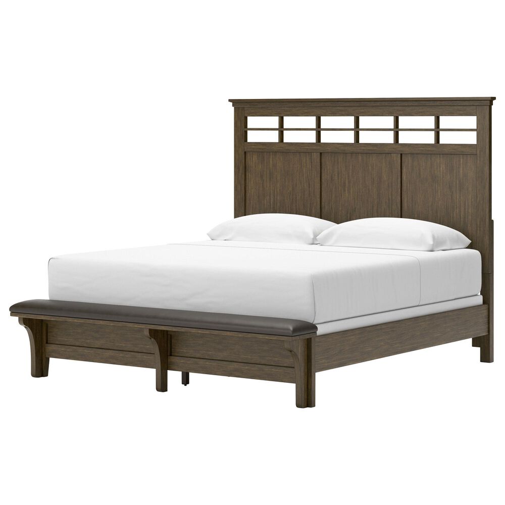 Ashley Queen Bed and Two Nightstands in Medium Brown, , large