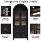 HOMLUX 71" Arched Kitchen Pantry Cabinet in Black, , large