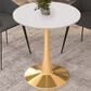 Leisuremod Bristol 24" Round Dining Table with MDF Top in Gold and White - Table Only, , large