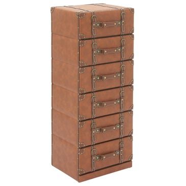 Maple and Jade 6-Drawer Room Chest with Buckle and Strap Details in Brown, , large