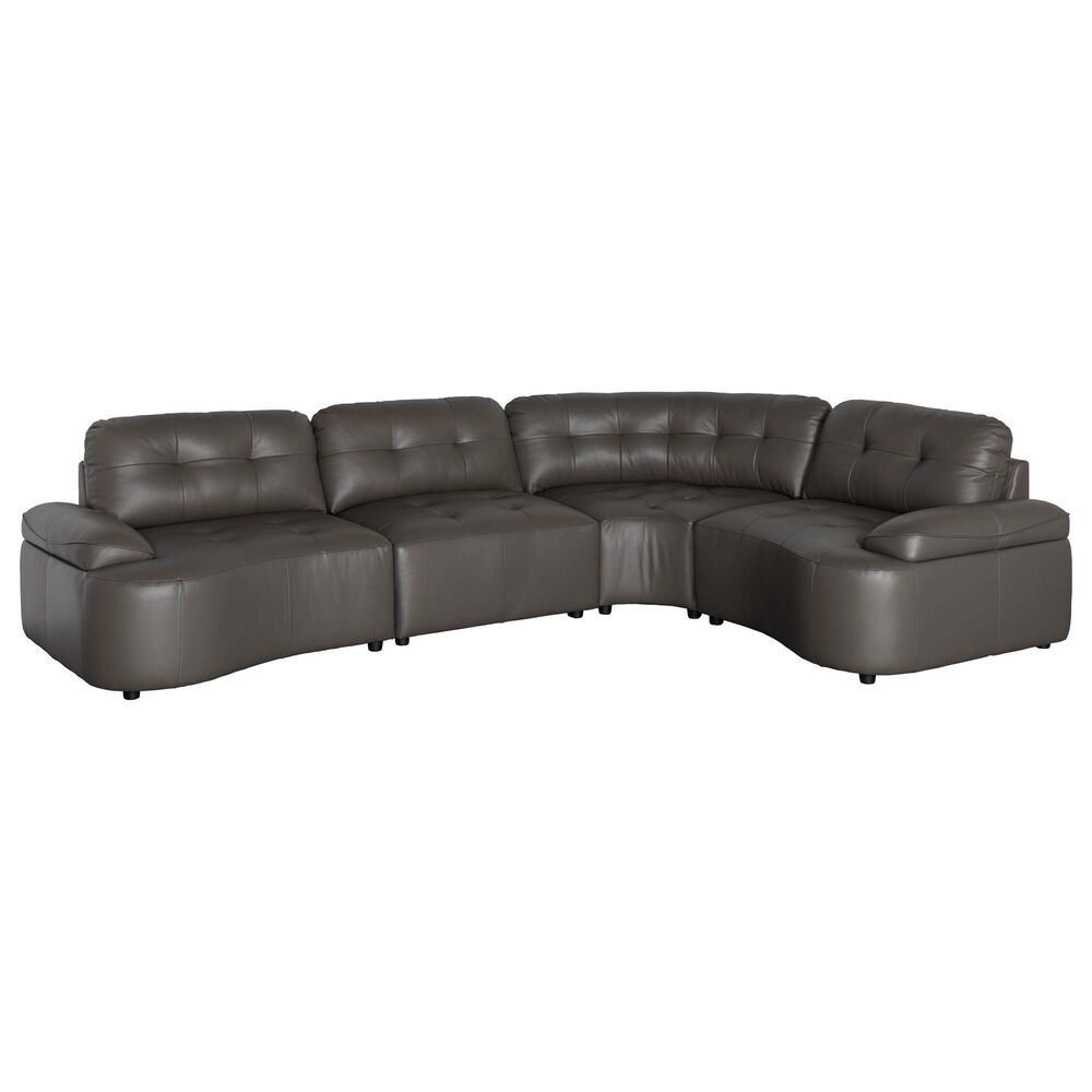 Chateau d"Ax 4-Piece Leather Sectional in Stone, , large