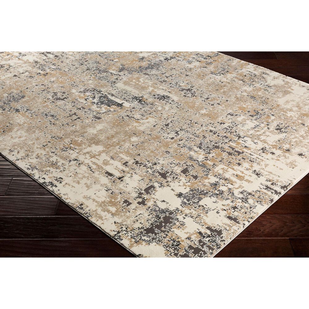 Surya Pune Light Beige, Tan, Dark Brown, Black and Charcoal 7&#39;10&quot; x 10&#39;2&quot; Area Rug, , large