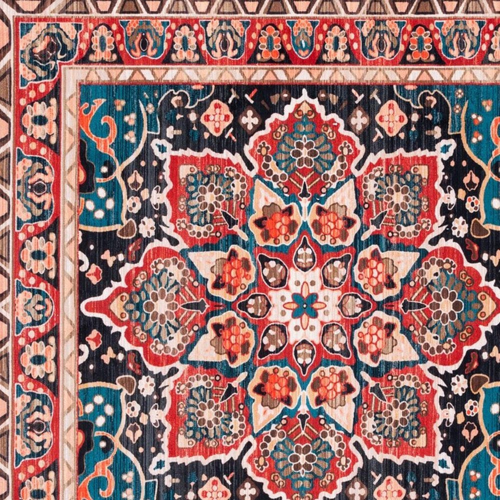 Safavieh Riviera 5&#39;5&quot; x 7&#39;7&quot; Red and Navy Area Rug, , large