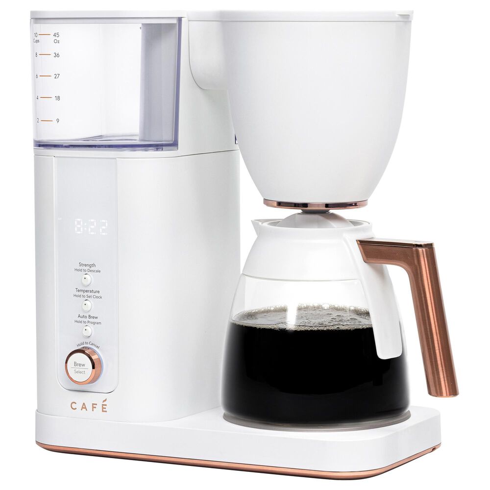 Cafe Specialty Drip Coffee Maker with Glass Carafe in Matte White, , large