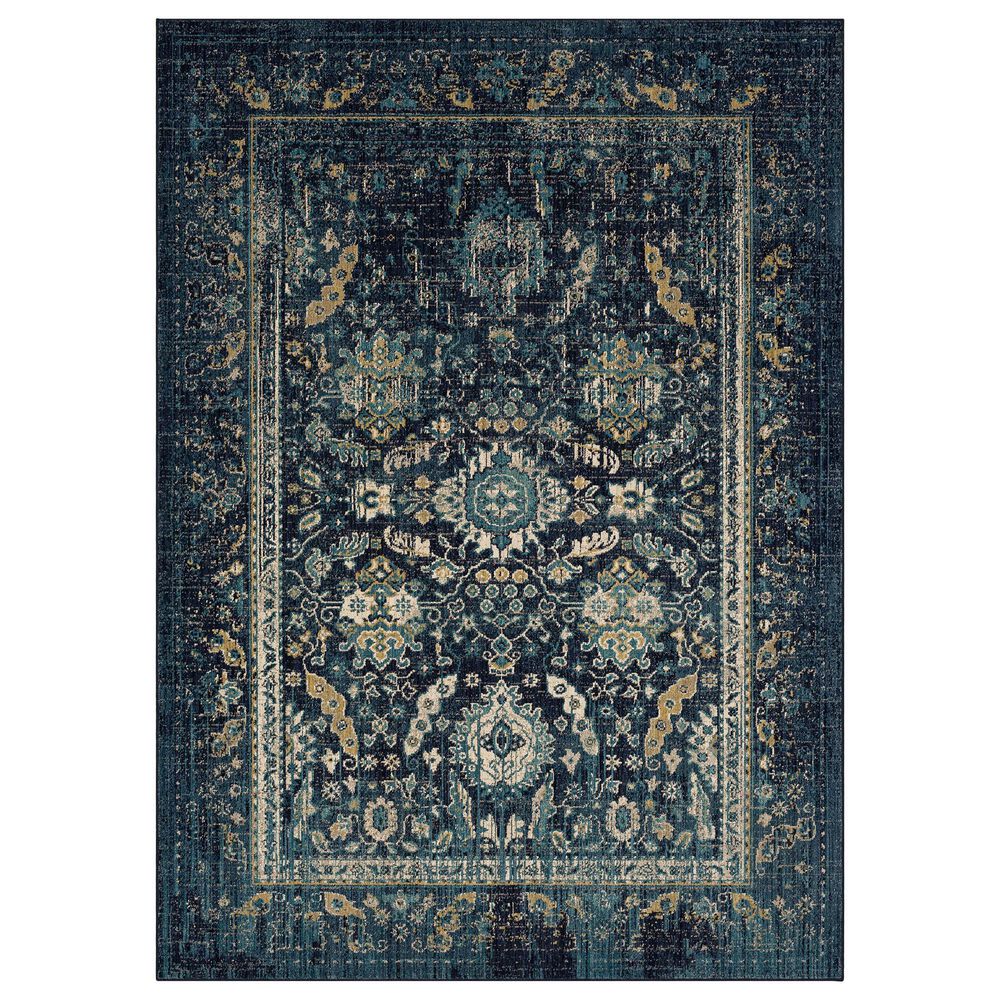 Karastan Estate Cumbria 2" x 3" Indigo and Beige Area Rug, , large