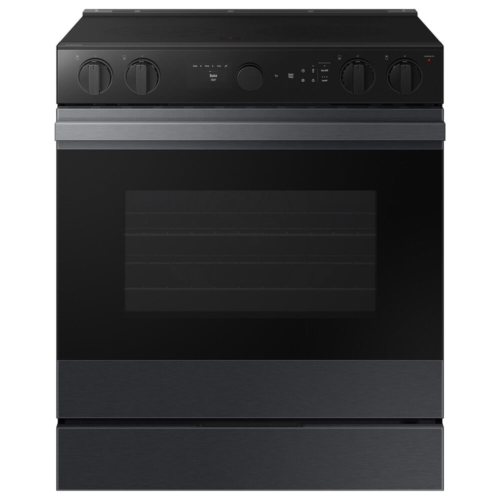 Samsung Bespoke Bespoke 6.3 Cu. Ft. Smart Slide-In Electric Range with Air Fry and Convection in Matte Black Steel, , large