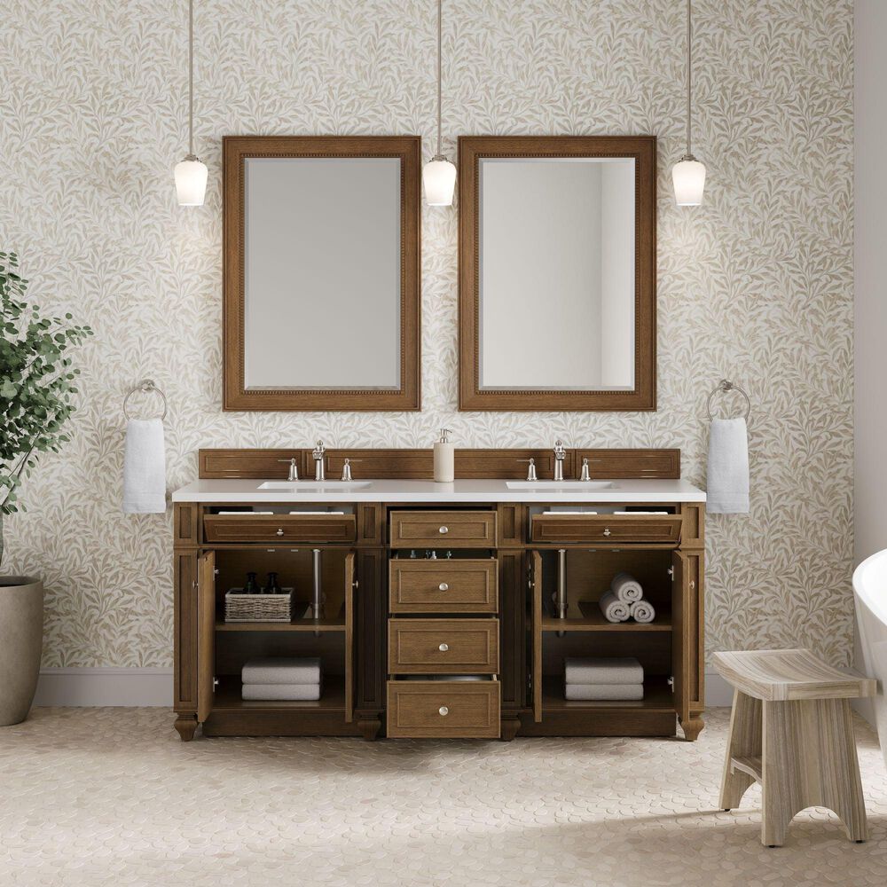 James Martin Bristol 72" Double Bathroom Vanity Cabinet in Saddle Brown, , large