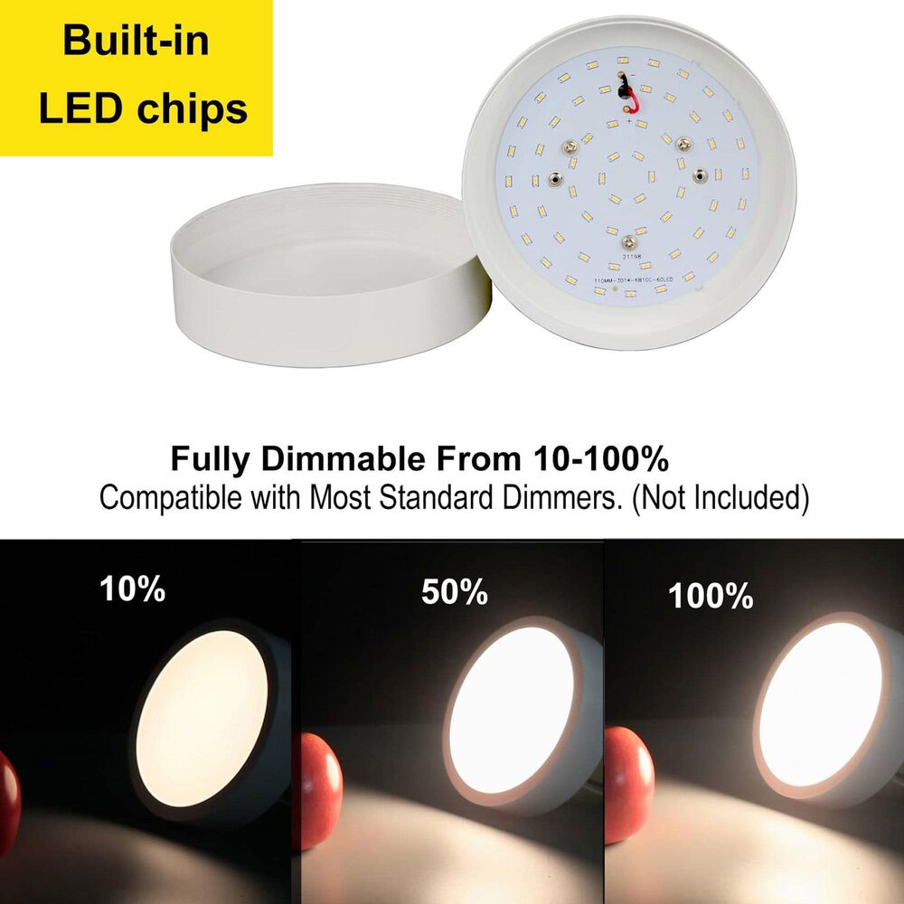 Claxy LED Recessed Lighting Dimmable Downlight in Bright White &#40;Set of 5&#41;, , large