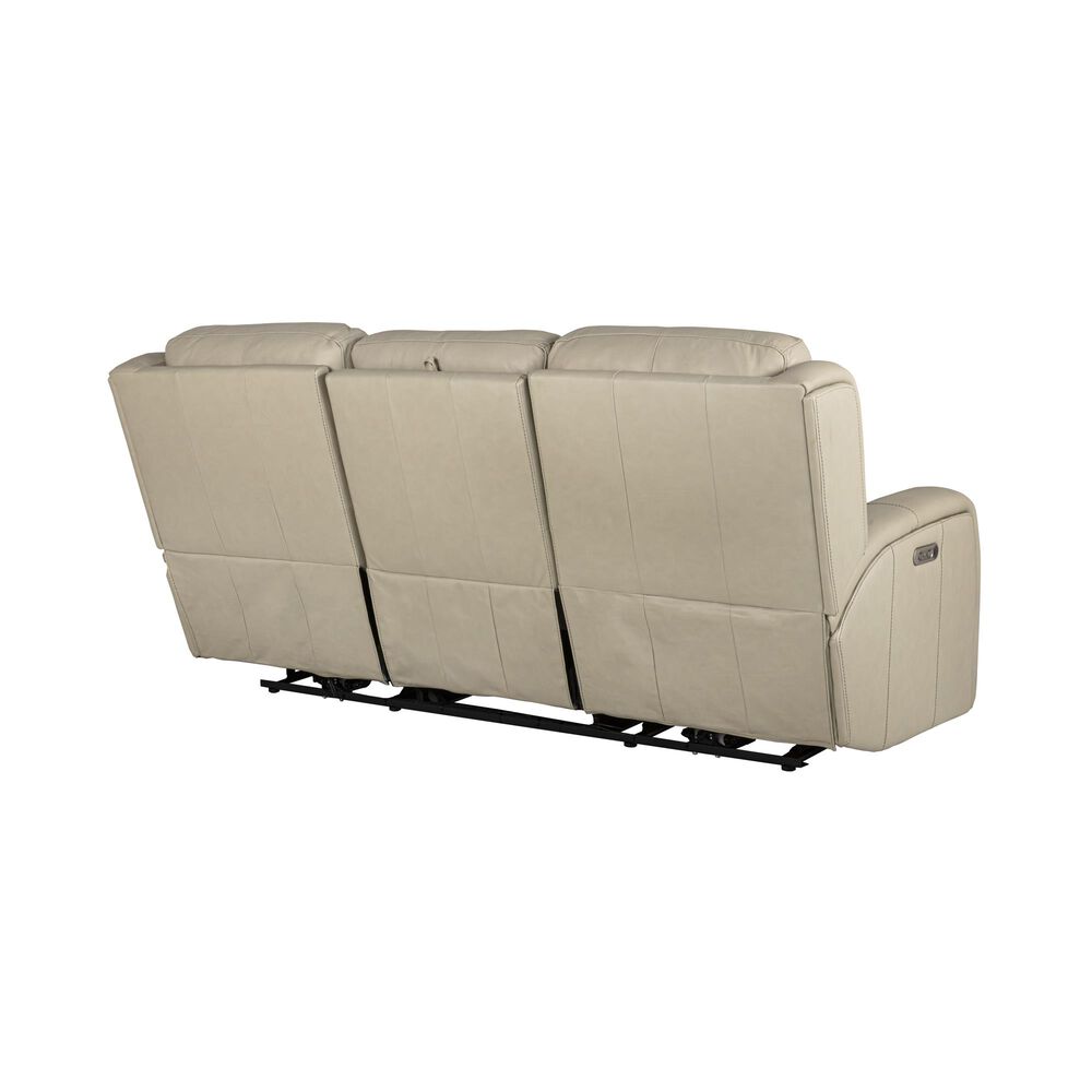 Flexsteel Grant Leather Match Power Reclining Sofa with Power Headrest in Bisque, , large