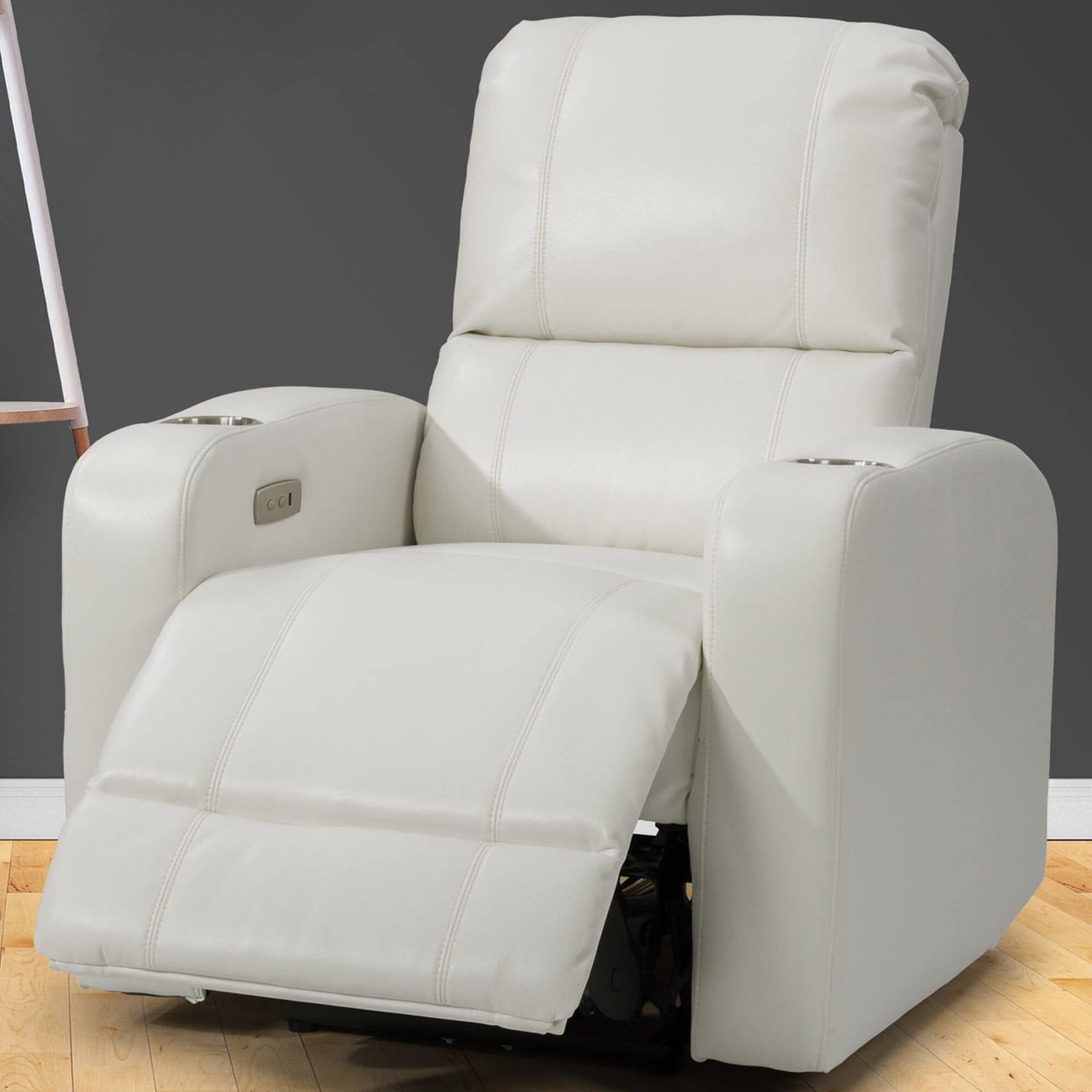 CorLiving Oren Power Theatre Wall Hugger Recliner in White NFM