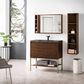 James Martin Vanities Mantova 35.4" Single Vanity Cabinet in Mid-Century Walnut and Champagne Brass, , large