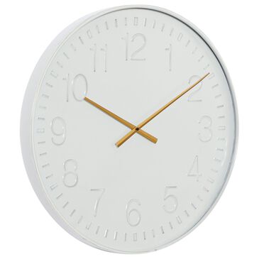 Maple and Jade 24" Wall Clock in White, , large