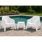 Zentro Living Milan 3-Piece Patio Chat Set In White, , large