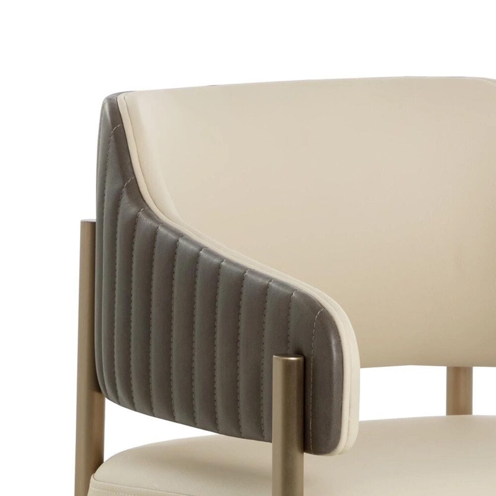 Club Collection By Sunpan Tova Arm Chair in Dillon Cream and Bravo Ash, , large