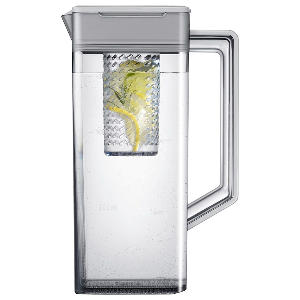 Samsung Bespoke Bespoke 30 Cu. Ft. 3-Door French Door Refrigerator - White Glass Top Family Hub Panels and Matte Gray Glass Bottom Panel Included, , large
