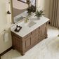 James Martin Vanities Brookfield 60" Single Bathroom Vanity in Pecan with Single Hole 3 cm White Zeus Quartz Top and Rectangular Sink, , large