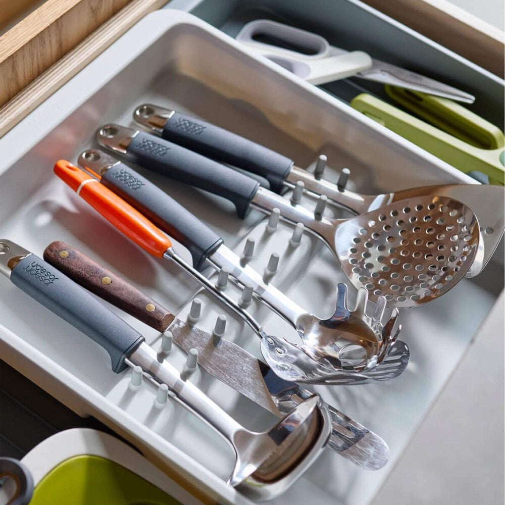 Joseph Joseph DrawerStore Expanding Utensil and Gadget Organizer in Grey and Stone, , large