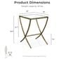 Furniture of America Lalia Side Table with Tempered Glass Top and X-Base in Matte Gold, , large