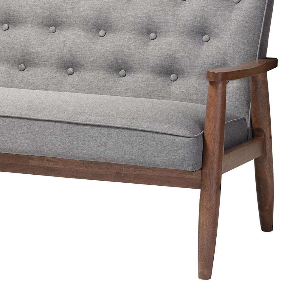 Baxton Studio Sorrento Stationary Sofa in Grey, , large