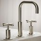 Kohler Purist Widespread Bathroom Sink Faucet with Cross Handles and High Gooseneck Spout in Vibrant Polished Nickel, , large