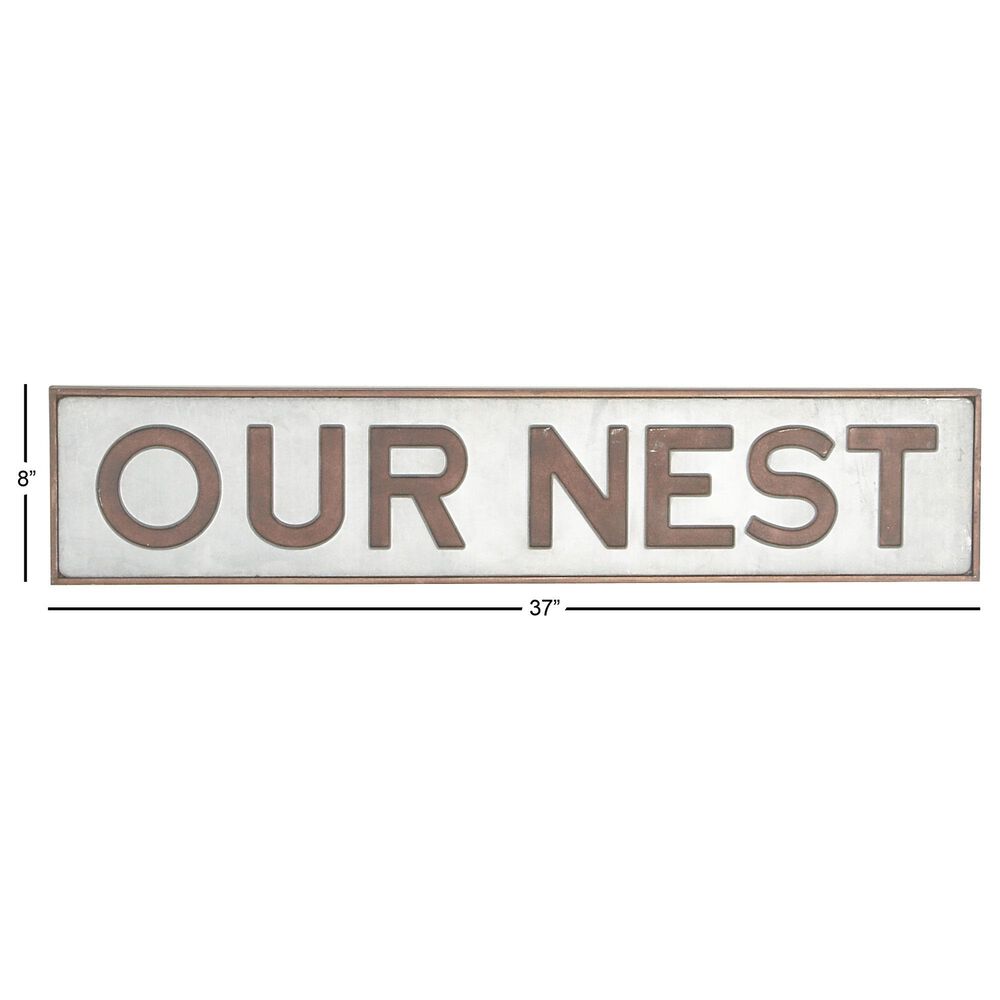 Maple and Jade 8&quot; x 37&quot; Sign Wall Decor in Brown and Grey, , large