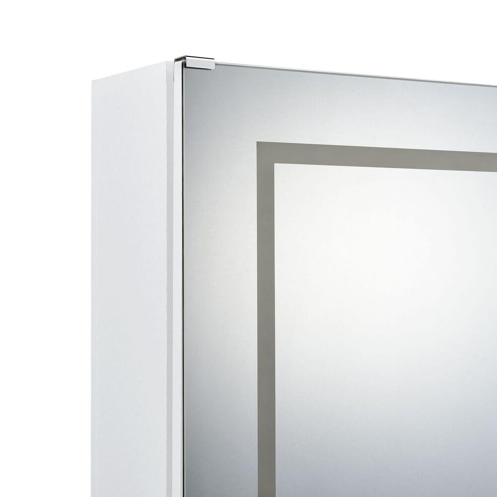 Mayberry Hill Vancouver Floor Mirror with Storage in White, , large