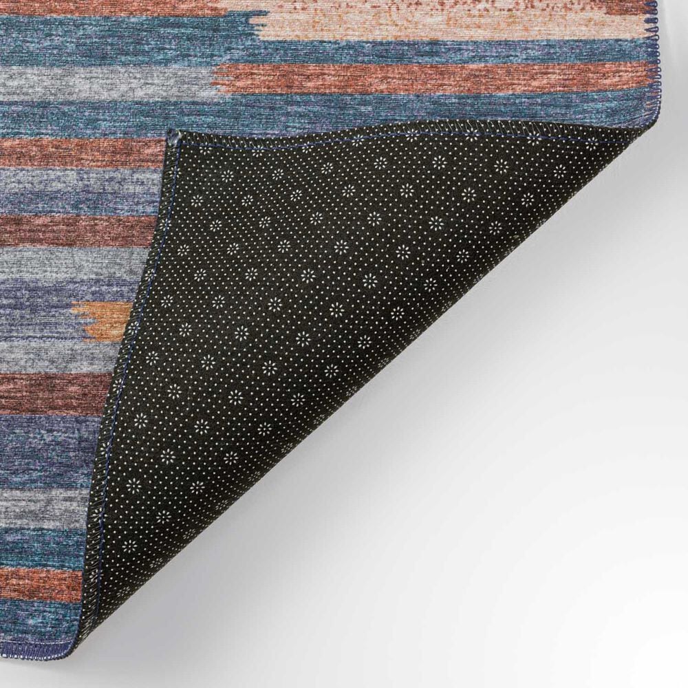 Dalyn Rug Company Sedona Striped 3&#39; x 5&#39; Denim Indoor/Outdoor Area Performance Rug, , large