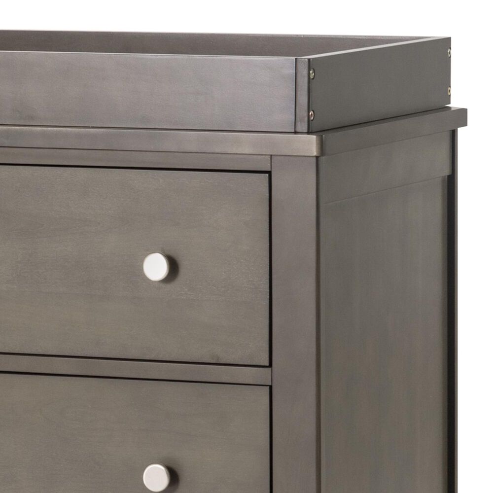 Foundations Worldwide Harmony 3-Drawer Dresser with Changing Table Topper in Dapper Gray, , large