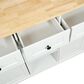 HOMLUX 53" Kitchen Island with Drop-Leaf in White, , large