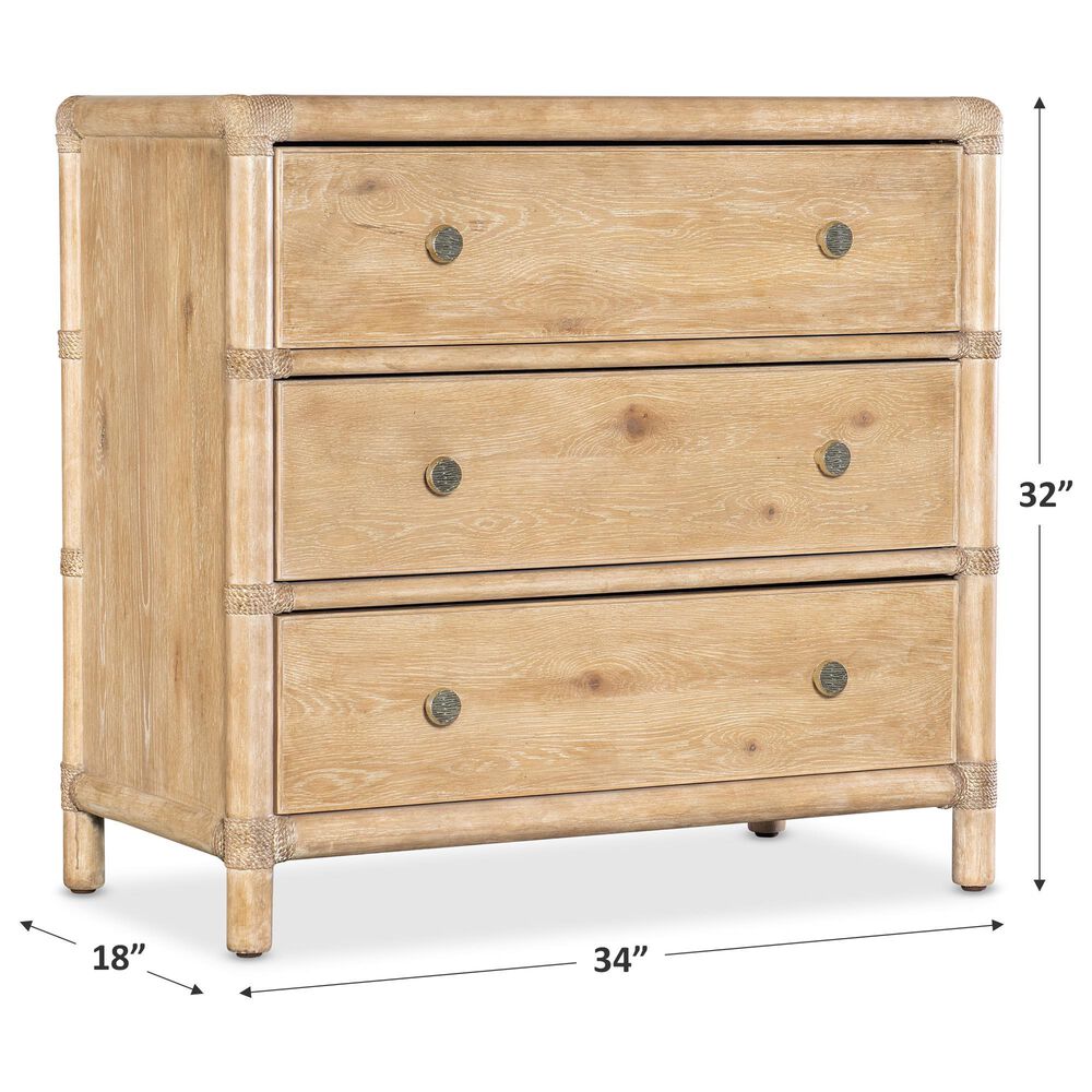 Hooker Furniture Retreat 3-Drawer Nightstand in Dune, , large