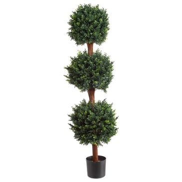 Timberlake 5" Artificial Hedyotis Triple Ball Topiary Tree with Pot in Green, , large