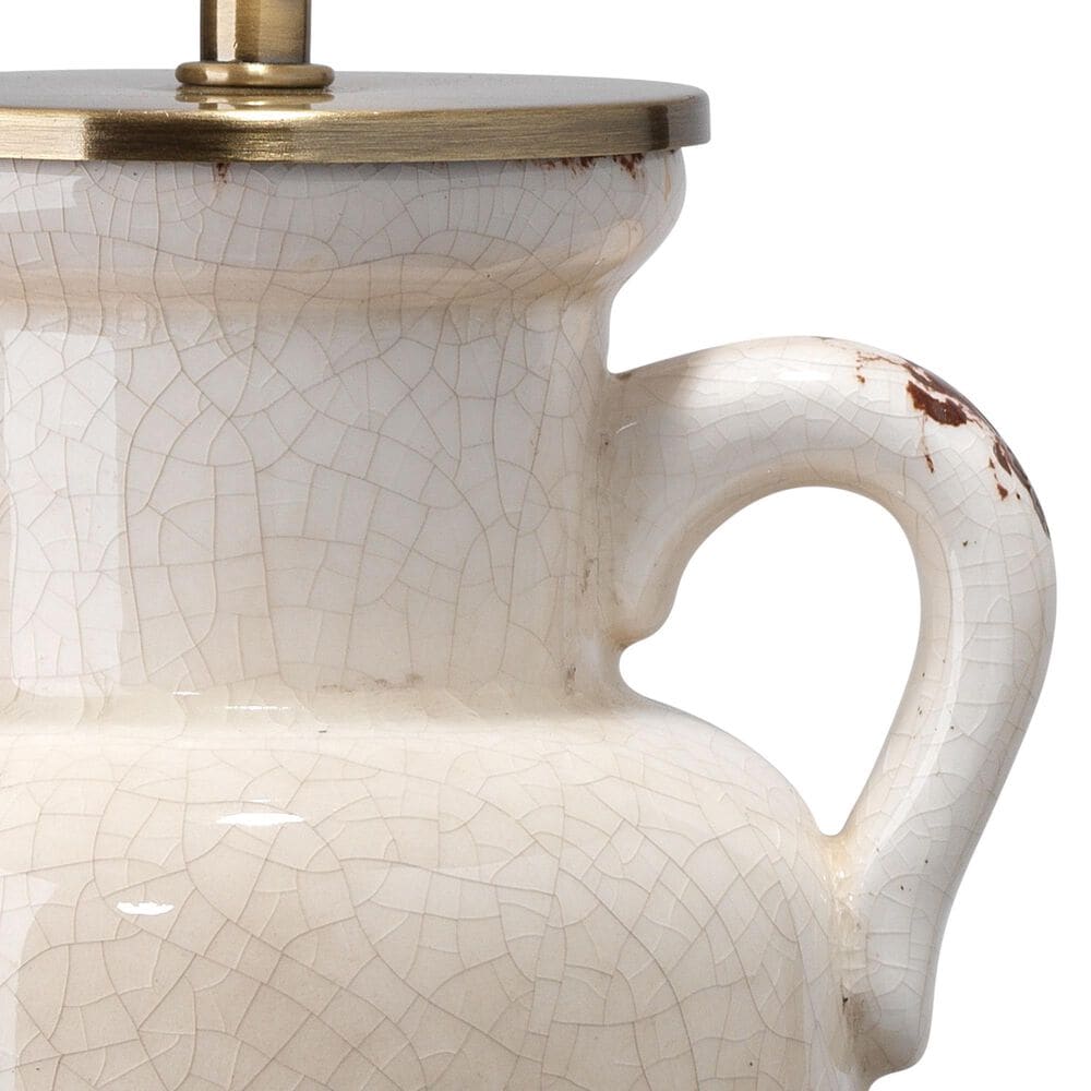 Splendor Living Piper Ceramic Table Lamp in Cream and Antique Brass, , large