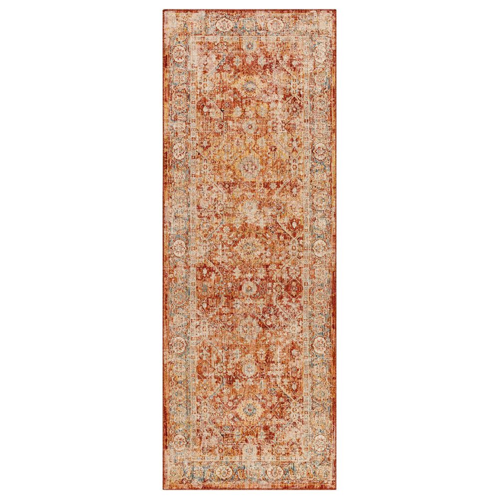 Surya Aspendos 2"7" x 7"3" Burgandy, Rust, Dusty Pink, Denim, Taupe, Gray, Wheat, Black and Cream Runner, , large