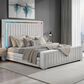 Modern Market Elias King Upholstered Bed with Speakers and LED Lighting, , large
