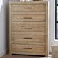 Riva Ridge Modern Loft 5-Drawer Chest in Modern Khaki, , large