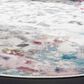 Safavieh Aria 6"6" Round Cream and Dark Teal Area Rug, , large