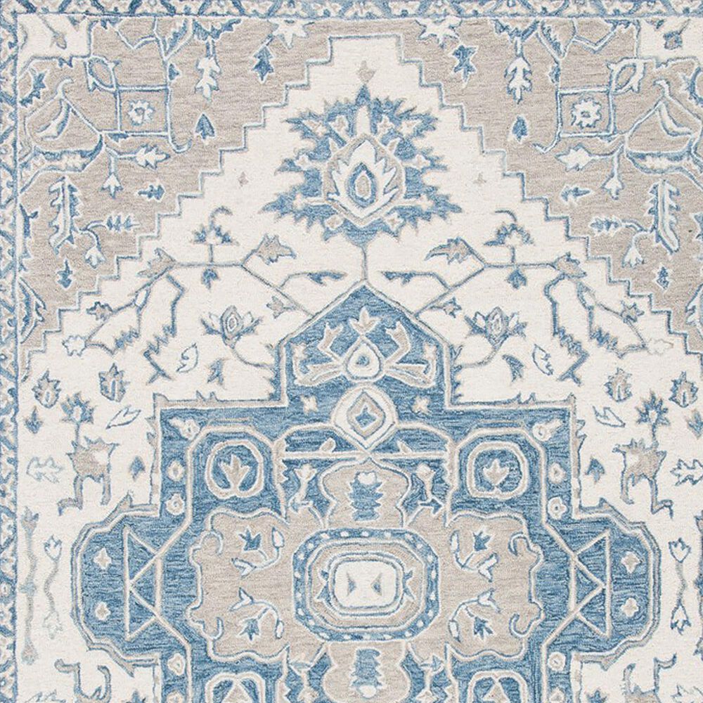 Safavieh Micro-Loop MLP213M 2&#39;3&quot; x 9&#39; Ivory and Blue Runner, , large