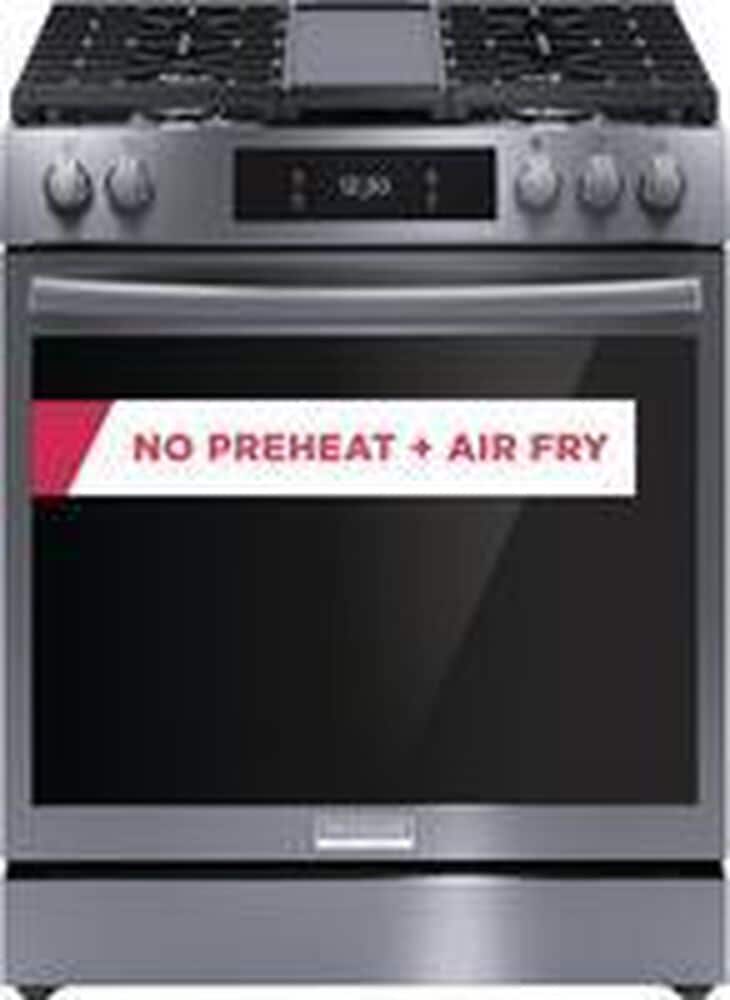 Frigidaire Gallery 30&quot; Front Control Gas Range with Total Convection in Black Stainless Steel, , large