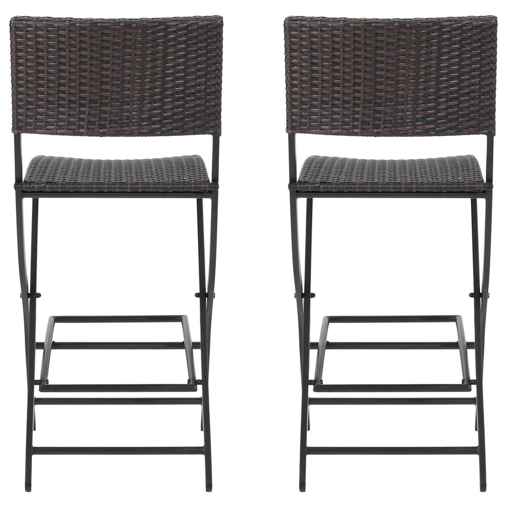 Hearth and Haven Outdoor Foldable Bar Stool in Multi-Brown &#40;Set of 2&#41;, , large
