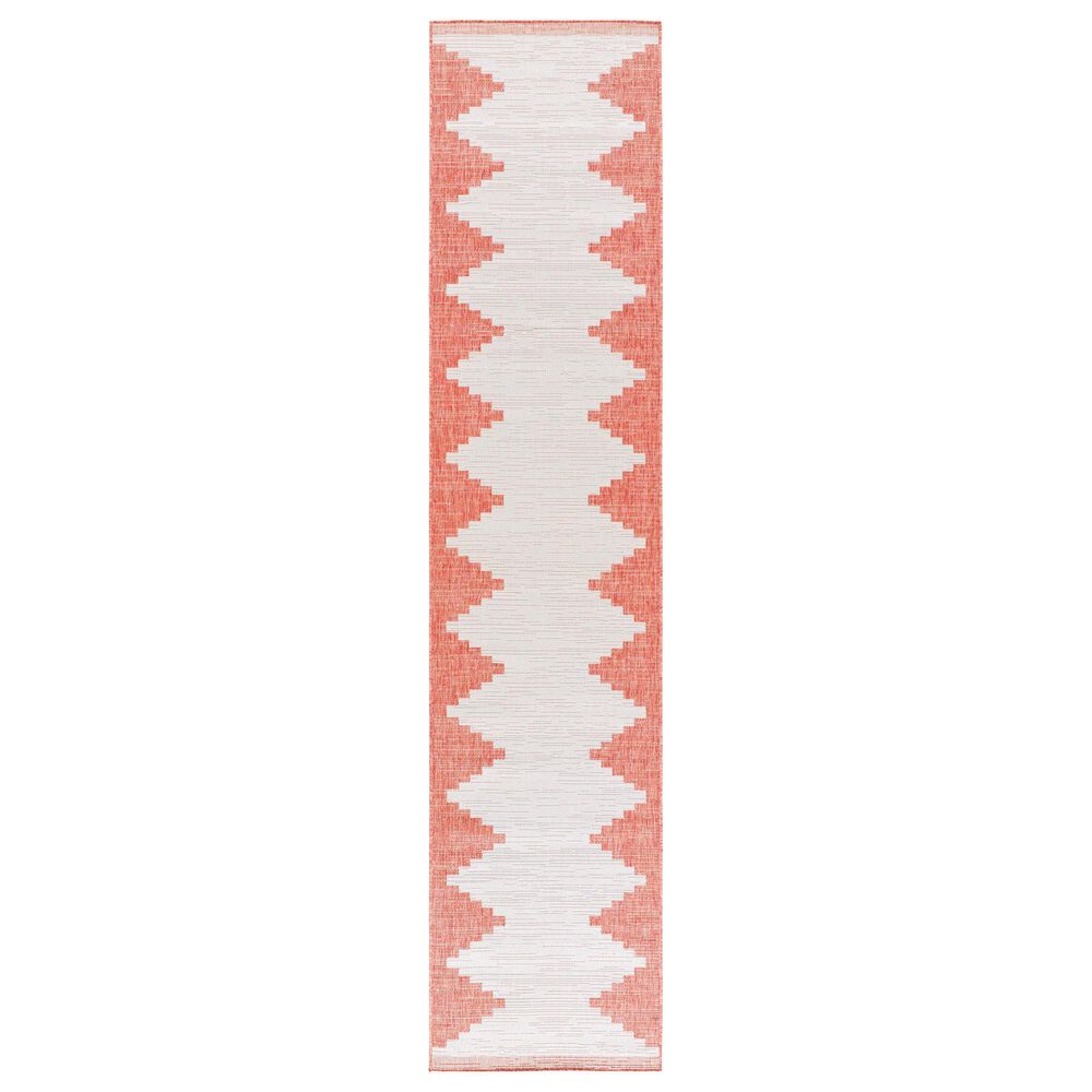Surya Eagean EAG-2436 Rust, Ivory, Dusty Pink and Dusty Coral 2"7" x 12" Indoor/Outdoor Runner, , large