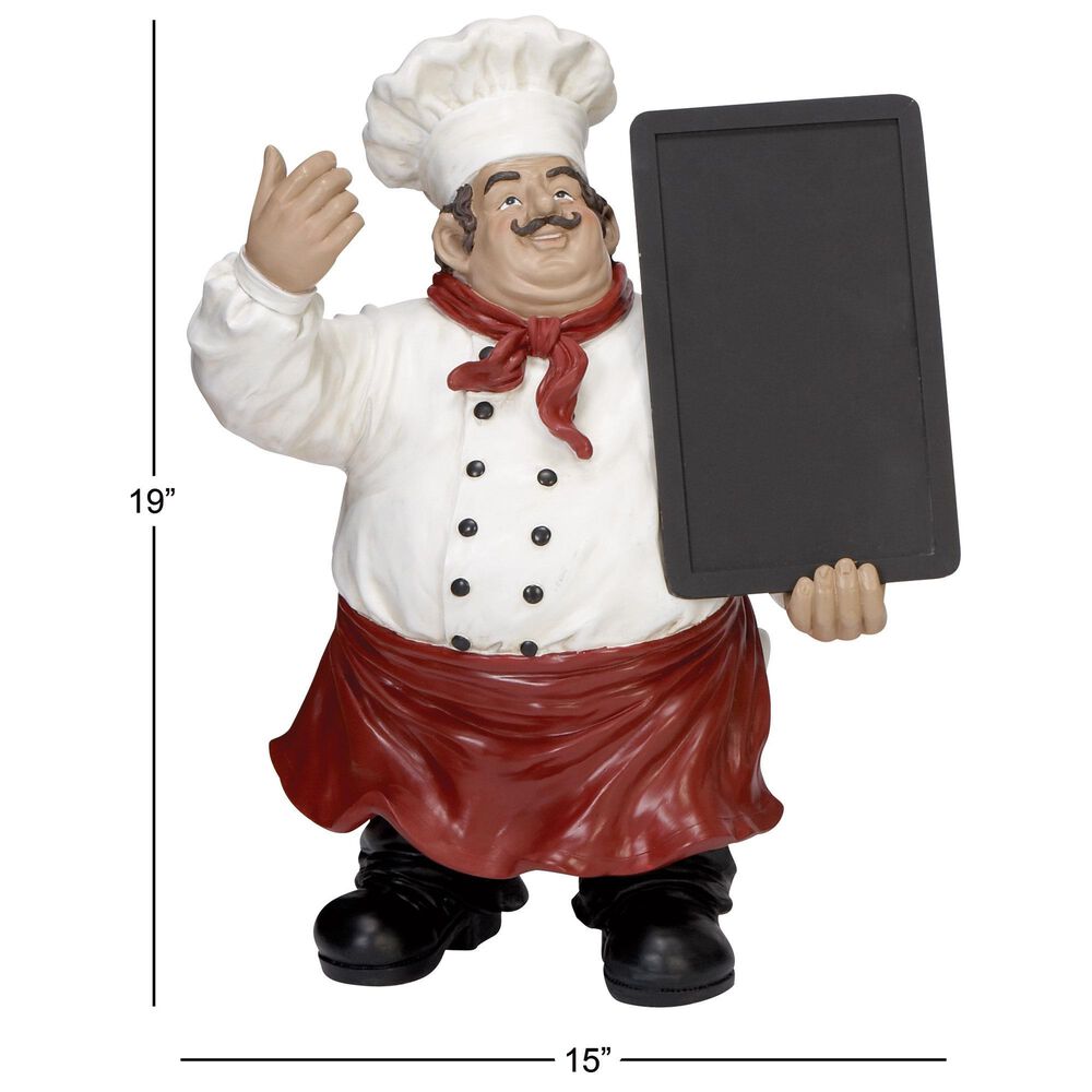 Maple and Jade Polystone Chef Decorative Sign in Black, Red and White, , large