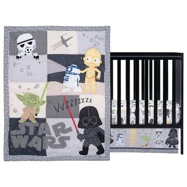 Lambs and Ivy Star Wars Classic 3-Piece Crib Bedding Set in Gray, Green, White and Black, , large